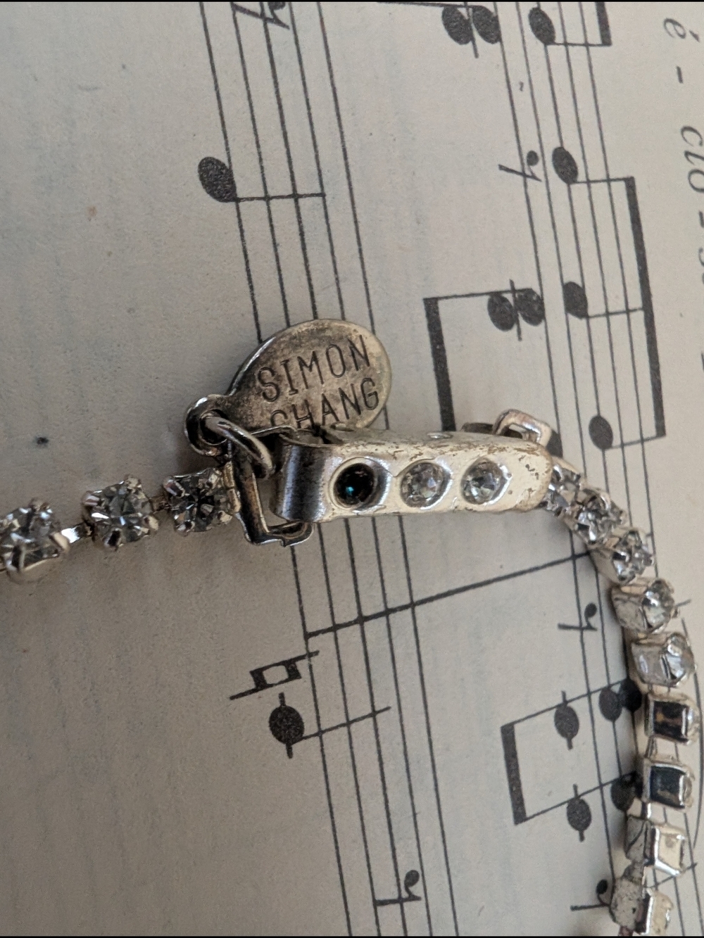 Silver Star Lariat Necklace - Sparkling Rhodium-Plated Y Drop Simon Chang - Picture 6 of 11